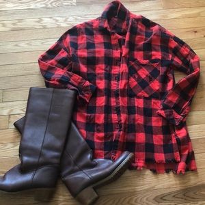 Zara Tops - HOST PICK Zara Buffalo Plaid Distressed Shirt Zara Tops - HOST PICK Zara Buffalo Plaid Distressed Shirt